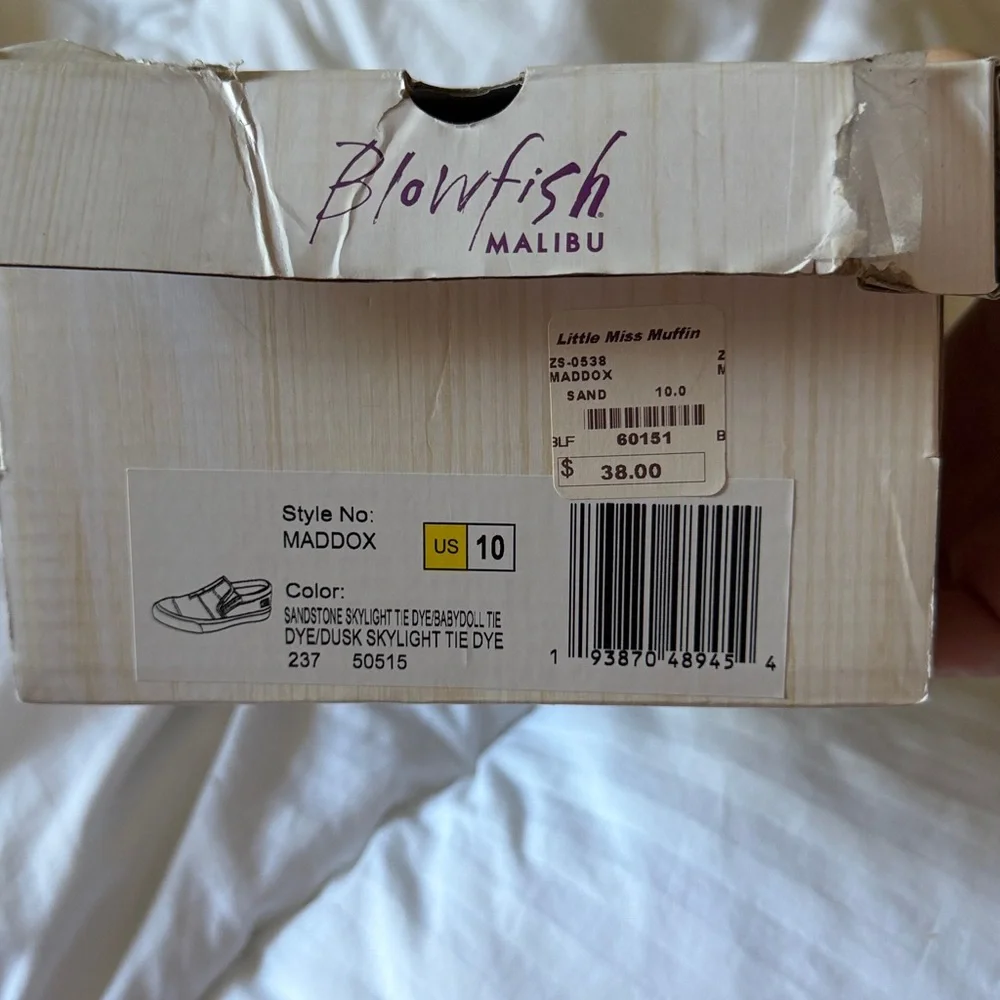 BLOWFISH Malibu Play Rainbow Tie Dye Canvas Slip On Sneakers NIB - Picture 5 of 6